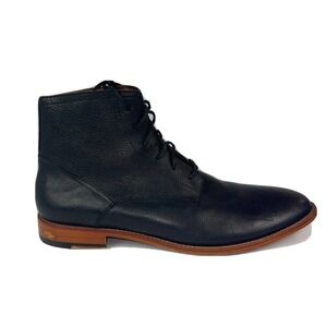 Warfield & Grand Men's Size 10 Alex Minimalist Black Boot Leather Lace Up